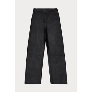 Genuine leather wide leg pants